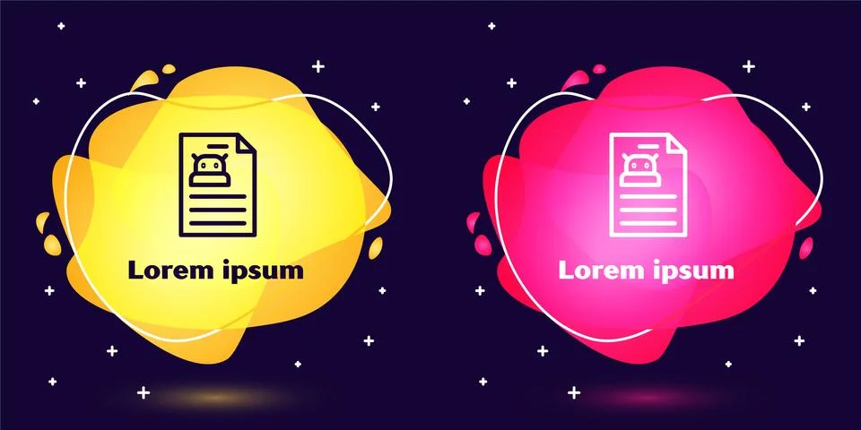 Set line Technical specification icon isolated on blue background. Technical Stock Illustration