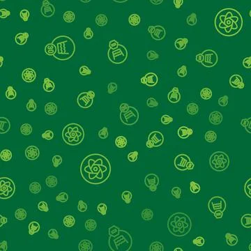 Set line Temperature wash, Test tube and flask and Delicate on seamless pattern Stock Illustration