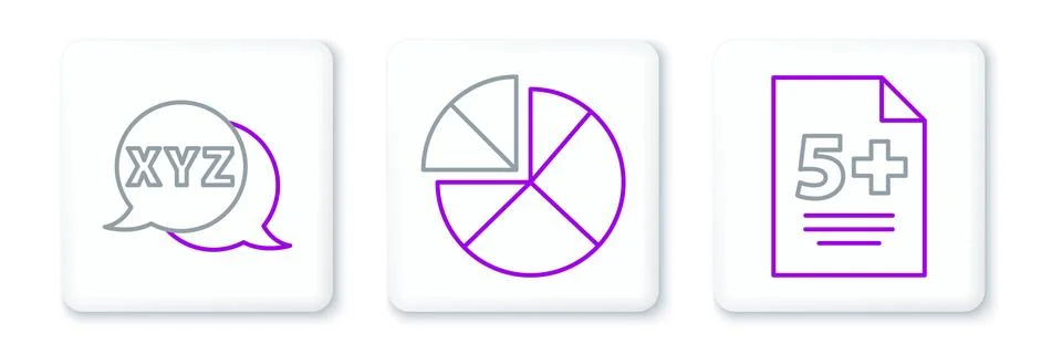 Set line Test or exam sheet, XYZ Coordinate system and Graph, schedule, cha.. Stock Illustration