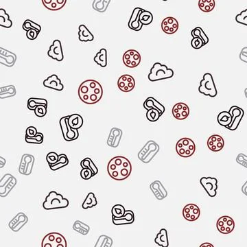 Set line Thermometer, Cloud, and Moon on seamless pattern. Vector Stockillustratie