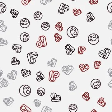 Set line Thermometer, Moon phases, and on seamless pattern. Vector Illustrazione stock