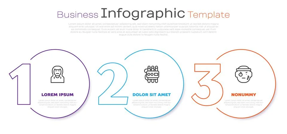Set line Thief mask, Dynamite and timer clock and Bandit. Business infographic Stock Illustration