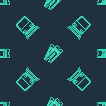 Set line Ticket, Train and ticket on seamless pattern. Vector イラスト素材