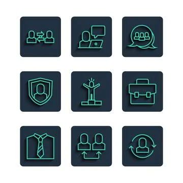 Set line Tie, Exchange work, Project team base, Productive human, User prot.. Stockillustratie