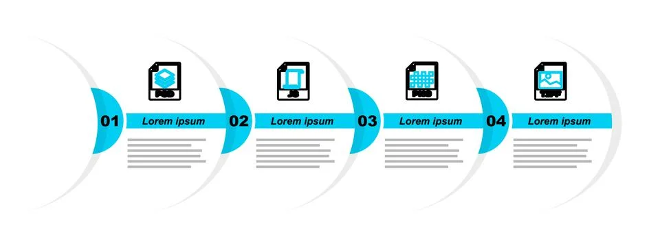 Set line TIFF file document, PNG, JS and PSD icon. Vector Stock Illustration