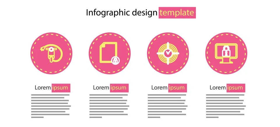 Set line Time Management, Lock on monitor, Document and lock and Electric s.. Illustrazione stock