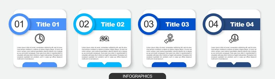 Set line Time Management, Question and Answer, Settings in the hand and Inf.. Stock Illustration