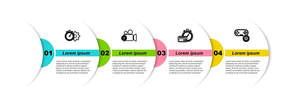 Set line Time management setting, Video camera, Fast payments and Gamepad イラスト素材