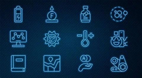 Set line Timing belt kit, Basic geometric shapes, Medicine bottle and pills Stock Illustration