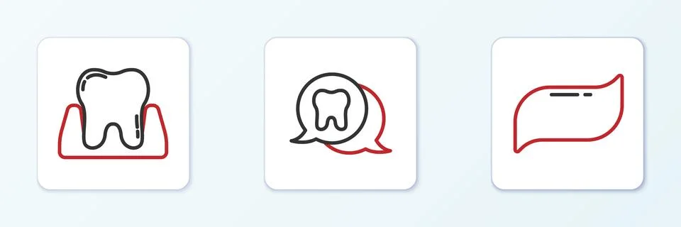 Set line Toothpaste,  and  icon. Vector 스톡 일러스트