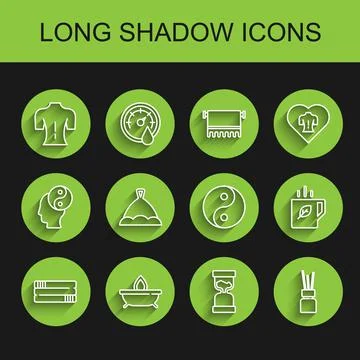 Set line Towel stack, Aroma candle, Massage, Old hourglass, diffuser, Sauna hat Stock Illustration