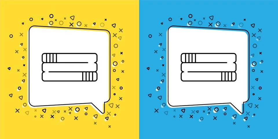 Set line Towel stack icon isolated on yellow and blue background. Vector 스톡 일러스트