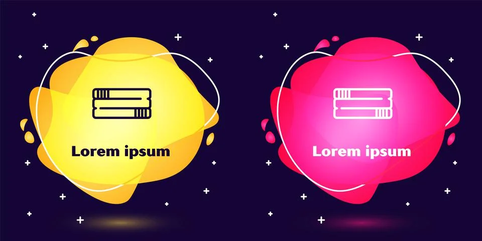 Set line Towel stack icon isolated on blue background. Abstract banner with 스톡 일러스트