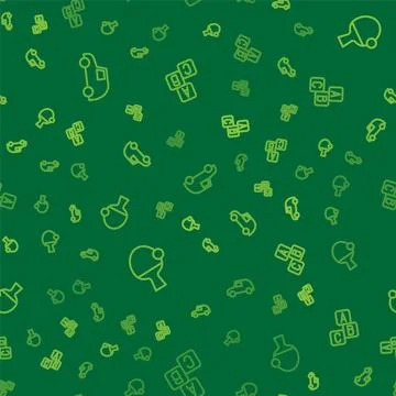 Set line Toy car, Racket and ball and ABC blocks on seamless pattern. Vector 스톡 일러스트