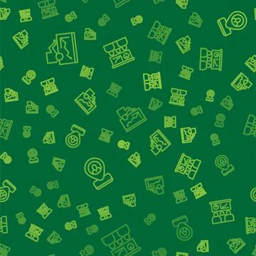 Set line Training, presentation, Worker location and on seamless pattern. Vector 스톡 일러스트