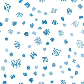 Set line Tree, Iceberg and Solar energy panel on seamless pattern. Vector 스톡 일러스트