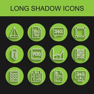 Set line Triangle math, Mathematics function cosine, Graph, schedule, chart Stock Illustration