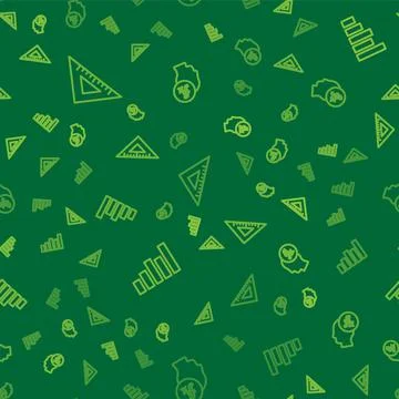 Set line Triangular ruler, Graph, schedule, chart, diagram and Function 스톡 일러스트