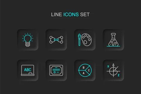Set line Trigonometric circle, Pie chart infographic, Certificate template,.. Stock Illustration