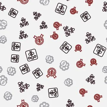 Set line Type of bee, Bees, Sale honeycomb and Best on seamless pattern. Vector Stock Illustration