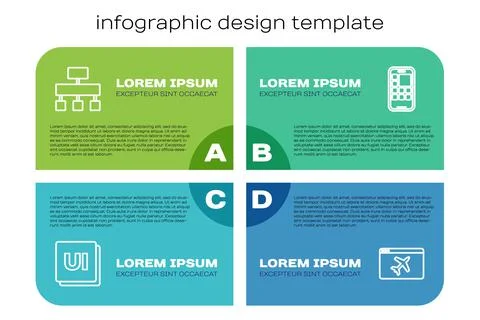 Set line UI or UX design, Site map, Website template and Mobile Apps. Business Stock Illustration