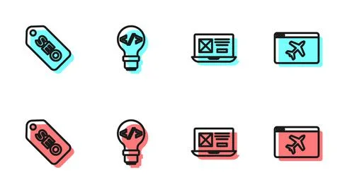 Set line UI or UX design, SEO optimization, Front end development and Website イラスト素材