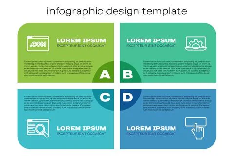 Set line UI or UX design, , Keyboard and Web development. Business infographic 库存插图