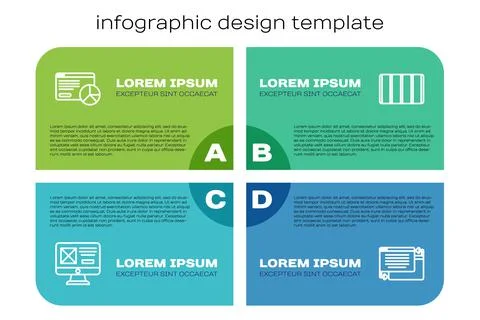 Set line UI or UX design, Website statistic, and Color palette guide. Business Stock Illustration