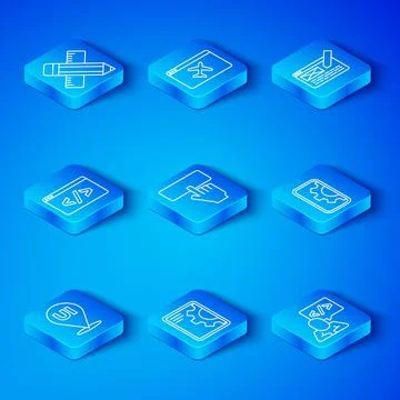 Set line UI or UX design, Keyboard, Web development, Front end, Crossed ruler Stock Illustration