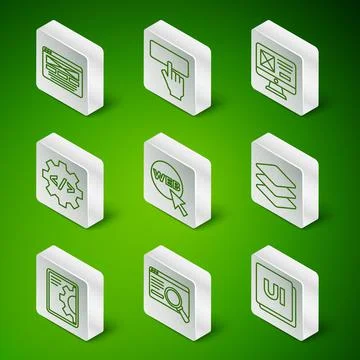 Set line UI or UX design, Web and graphic, Front end development, Keyboard,   Stock Illustration