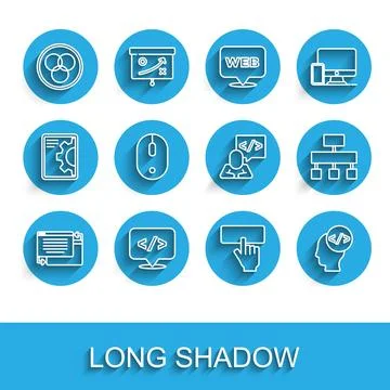 Set line UI or UX design, Front end development, RGB and CMYK color mixing,.. Illustrazione stock