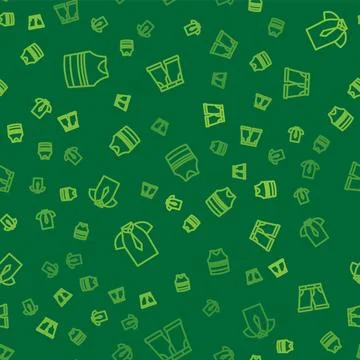 Set line Undershirt, Shirt and Short or pants on seamless pattern. Vector イラスト素材