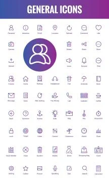 Set Of Line Universal Icons Stock Illustration