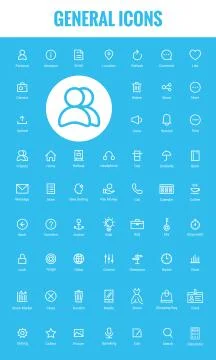 Set Of Line Universal Icons Stock Illustration