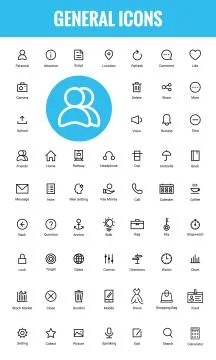 Set Of Line Universal Icons Stock Illustration