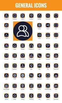 Set Of Line Universal Icons Stock Illustration