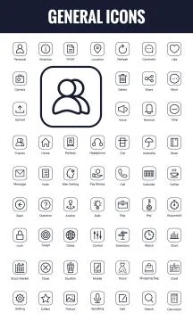Set Of Line Universal Icons Stock Illustration