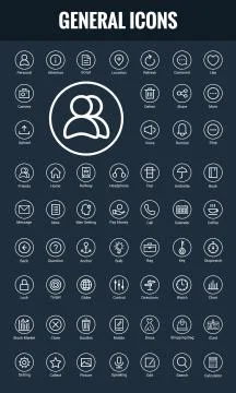 Set Of Line Universal Icons Stock Illustration