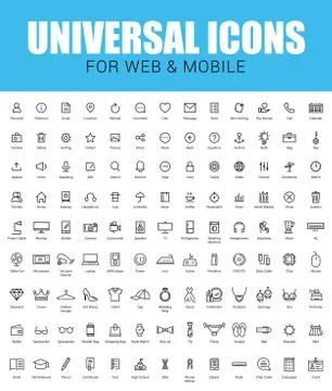 Set Of Line Universal Icons Illustrazione stock