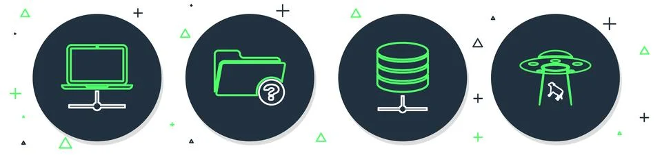 Set line Unknown directory, Server, Data, Web Hosting, Computer network and.. Stockillustratie