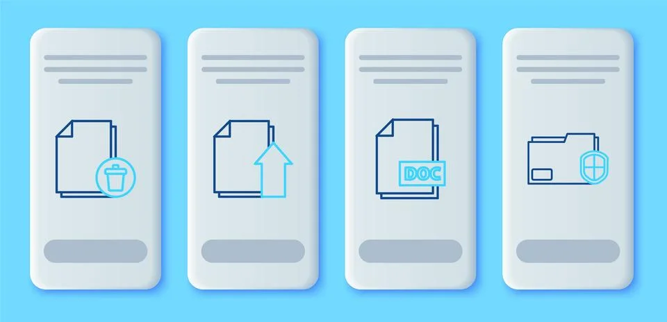 Set line Upload file document, DOC, Delete and Document folder protection i.. イラスト素材