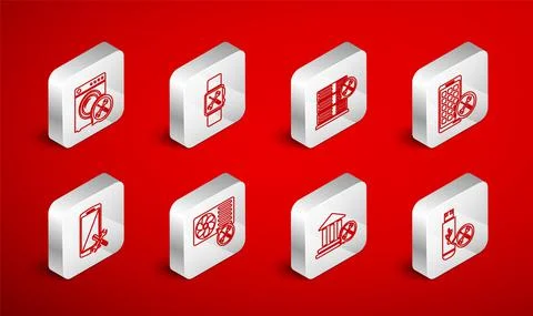 Set line USB flash drive service, Smartwatch, Database server, Mobile Apps, Bank イラスト素材