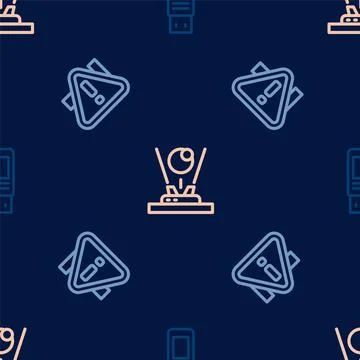 Set line USB flash drive, Exclamation mark in triangle and Hologram on seamless 스톡 일러스트