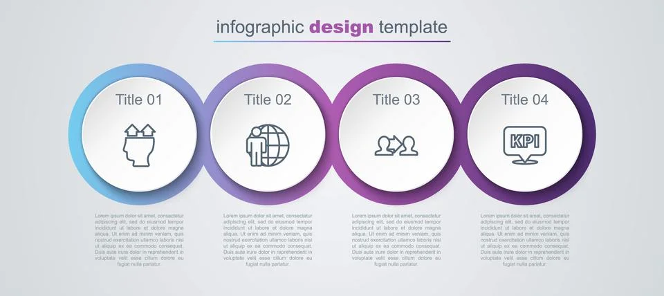 Set line User of man, Head hunting, Project team base and Key performance Illustrazione stock