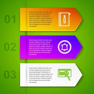 Set line User manual, Button chat notification, System bug concept and Speech Illustrazione stock