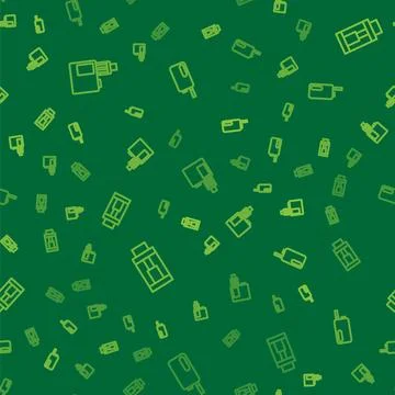 Set line Vape mod device,  and Electronic cigarette on seamless pattern. Vect Stock Illustration