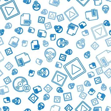 Set line Vinyl disk, Play in square and MP3 file document on seamless pattern イラスト素材