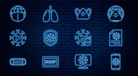 Set line Virus statistics on mobile, Clipboard with blood test results, Medical Stock Illustration