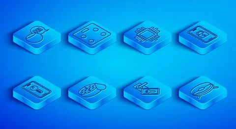 Set line Voice assistant, Smart bathroom scales, Processor with CPU, Water 스톡 일러스트