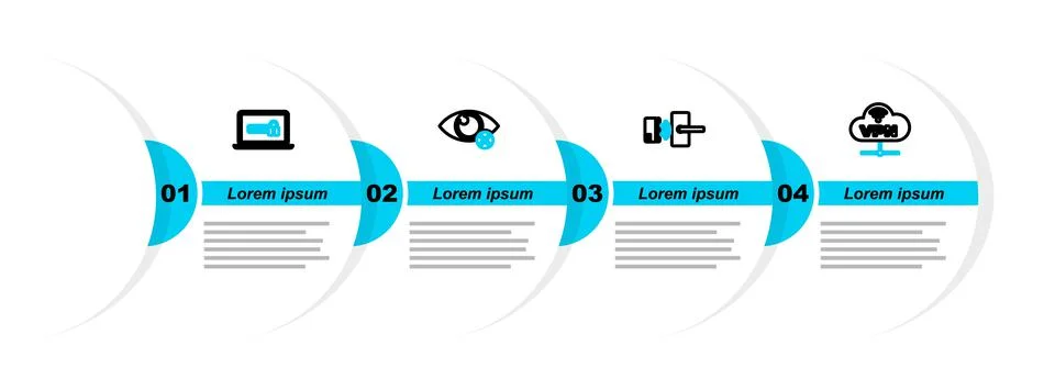 Set line VPN Network cloud connection, Digital door lock with wireless Stock Illustration